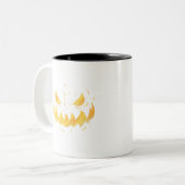 Pumpkin Face Zweifarbige Tasse (Vorderseite Links)