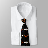 Pumpkin Faces Halloween Black Krawatte (Gebunden)