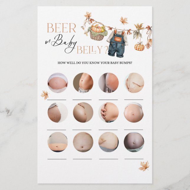 Pumpkin Fall Baby Duschbär oder Beely Game (Vorderseite)