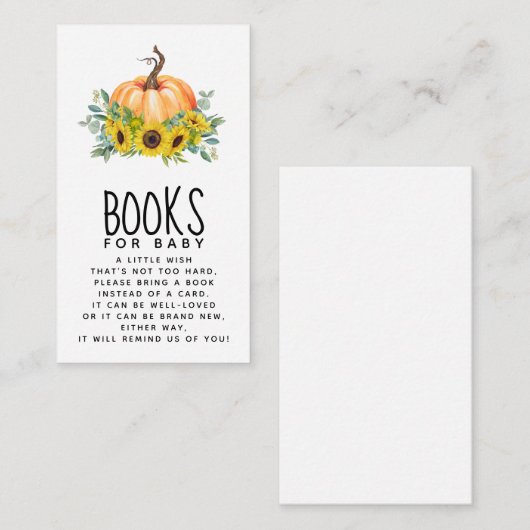 Pumpkin Fall Baby Duschbücher für Baby Begleitkarte (Vorne/Hinten)