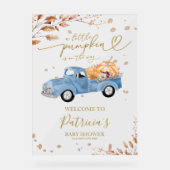 Pumpkin Fall Baby Dusche Begrüßungszeichen Acrylschild (Vorderseite)