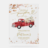 Pumpkin Fall Baby Dusche Begrüßungszeichen Acrylschild (Vorderseite)