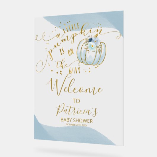 Pumpkin Fall Baby Dusche Begrüßungszeichen Acrylschild (Winkel)