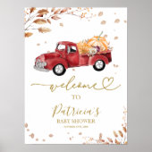 Pumpkin Fall Baby Dusche Begrüßungszeichen Poster (Vorne)