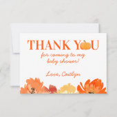 Pumpkin Fall Baby Dusche Danke Karte (Vorderseite)