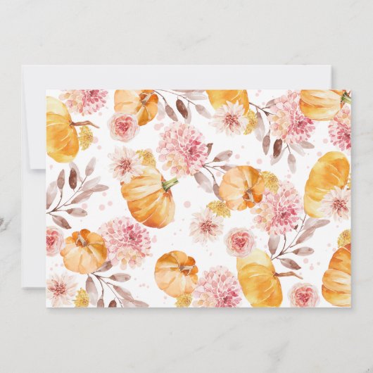 Pumpkin Fall Baby Dusche Danke Karte (Rückseite)