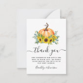 Pumpkin Fall Baby Dusche Danke Note Card Mitteilungskarte (Vorderseite)