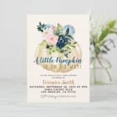 Pumpkin Fall Baby Dusche Einladung (Stehend Vorderseite)