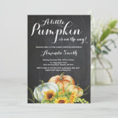 Pumpkin Fall Baby Dusche Einladung (Stehend Vorderseite)