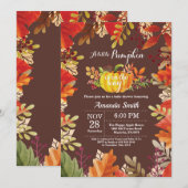 Pumpkin Fall Baby Dusche Einladung (Vorne/Hinten)