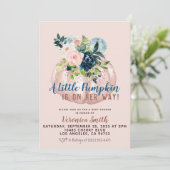Pumpkin Fall Baby Dusche Einladung (Stehend Vorderseite)