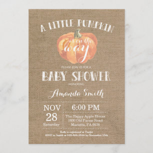 Pumpkin Fall Baby Dusche Einladung Burlap