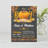 Pumpkin Fall Baby Dusche Einladung Es ist ein Jung (Stehend Vorderseite)