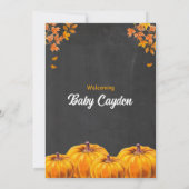 Pumpkin Fall Baby Dusche Einladung Es ist ein Jung (Rückseite)