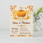 Pumpkin Fall Baby Dusche Einladung Junge (Stehend Vorderseite)