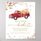 Pumpkin Fall Baby Dusche Mein Wasser Broke Spiel Poster (Vorne)