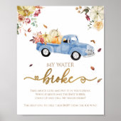 Pumpkin Fall Baby Dusche Mein Wasser Broke Spiel S Poster (Vorne)