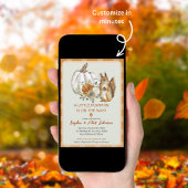 Pumpkin Fall Baby Dusche mit Niedlichem Eichhörnch Einladung