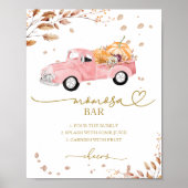 Pumpkin Fall Baby Dusche MOMosa Bar Sign Poster (Vorne)