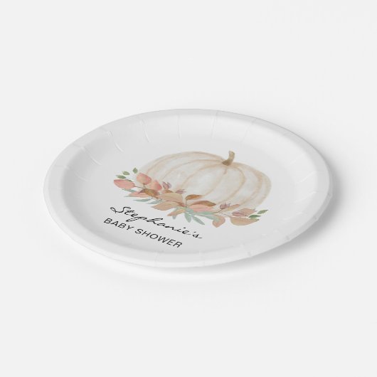 Pumpkin Fall Baby Dusche Pappteller (Schrägansicht)