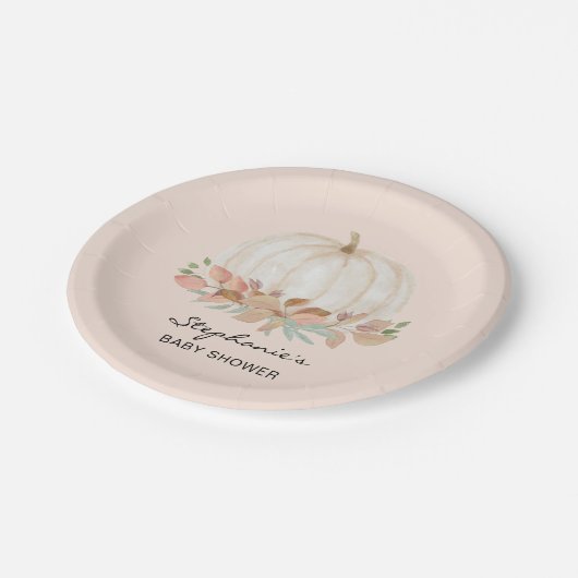 Pumpkin Fall Baby Dusche Pappteller (Schrägansicht)