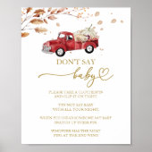 Pumpkin Fall Baby Dusche Say Baby Game Sign Poster (Vorne)