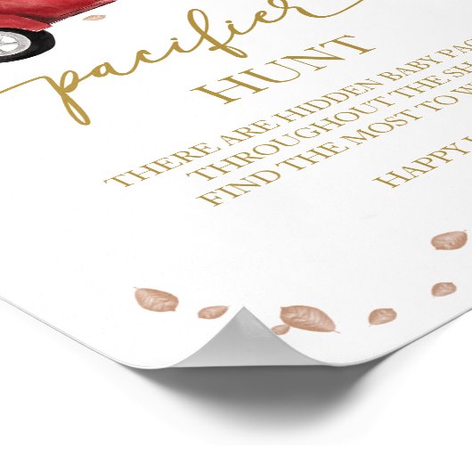 Pumpkin Fall Baby Dusche Schnuller Hunt Schild (Ecke)