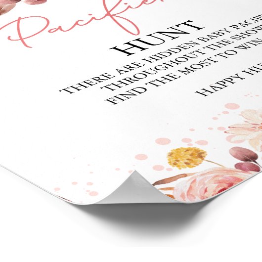 Pumpkin Fall Baby Dusche Schnuller Hunt Schild (Ecke)