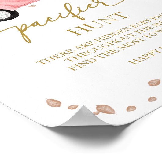 Pumpkin Fall Baby Dusche Schnuller Hunt Schild (Ecke)