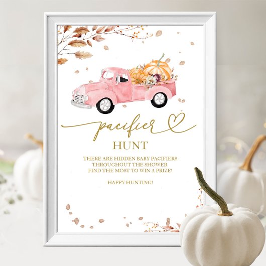 Pumpkin Fall Baby Dusche Schnuller Hunt Schild