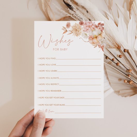 Pumpkin Fall Baby Dusche Wünsche für Babykarte Einladung