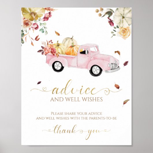 Pumpkin Fall Baby Duschhilfe & Wünsche Unterschrei Poster (Vorne)