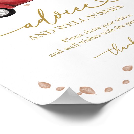 Pumpkin Fall Baby Duschhilfe & Wünsche Unterschrei Poster (Ecke)