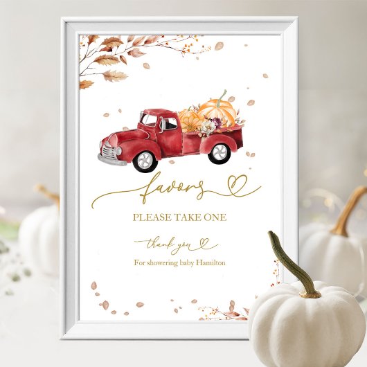 Pumpkin Fall Baby Duwer Lieblingszeichen Poster