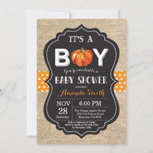 Pumpkin Fall Baby Shower Einladungskarte Burlap Einladung