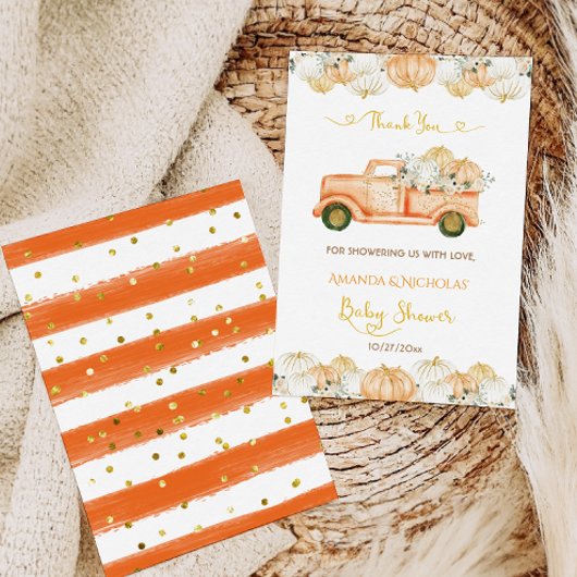 Pumpkin Fall Baby Shower Harvest Vielen Dank Dankeskarte