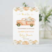 Pumpkin Fall Baby Shower Harvest Vielen Dank Dankeskarte (Stehend Vorderseite)