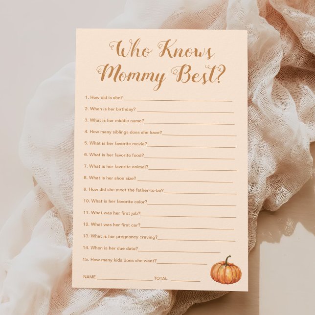 Pumpkin Fall Baby Shower kennt Mommy Best Game (Von Creator hochgeladen)