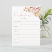 Pumpkin Fall Baby Shower Predictions Game Card Einladung (Stehend Vorderseite)