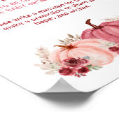 Pumpkin Fall Baby Shower Time Kapselunterschrift Poster (Ecke)