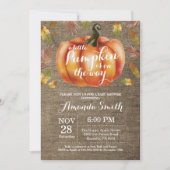 Pumpkin Fall Babydusche Einladung Burlap (Vorderseite)
