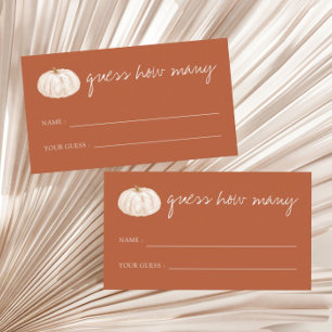 Pumpkin Fall Babydusche schätzt wie viele Begleitkarte