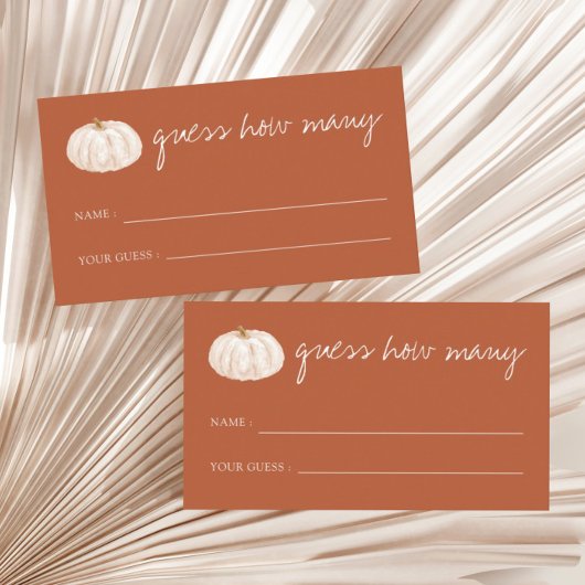 Pumpkin Fall Babydusche schätzt wie viele Begleitkarte