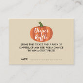 Pumpkin Fall Babydusche Windeln Raffle Ticket (Vorderseite)