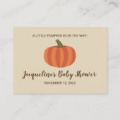 Pumpkin Fall Babydusche Windeln Raffle Ticket (Rückseite)