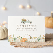 Pumpkin Fall Babydusche Windeln Raffle Ticket