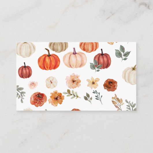 Pumpkin Fall Babydusche Windelwanne Begleitkarte (Rückseite)