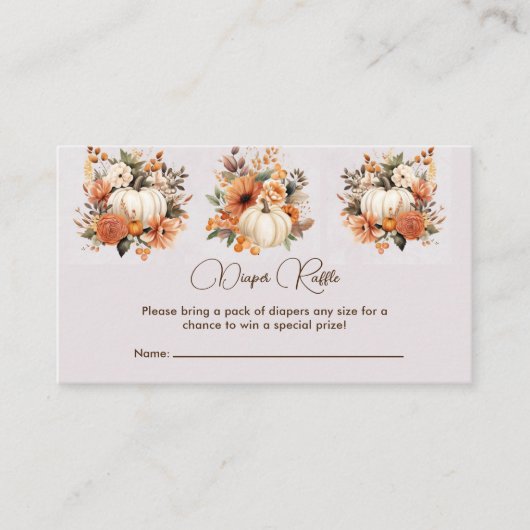 Pumpkin Fall Babydusche Windelwanne Begleitkarte (Vorderseite)