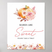 Pumpkin Fall Babys sind ein süßes Baby Duschzeiche Poster (Vorne)