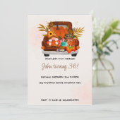 Pumpkin Fall Birthday Einladung (Stehend Vorderseite)